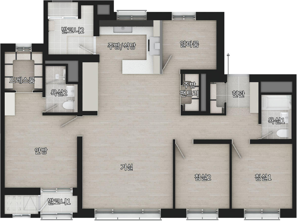 청주제일풍경채 type84a 이미지